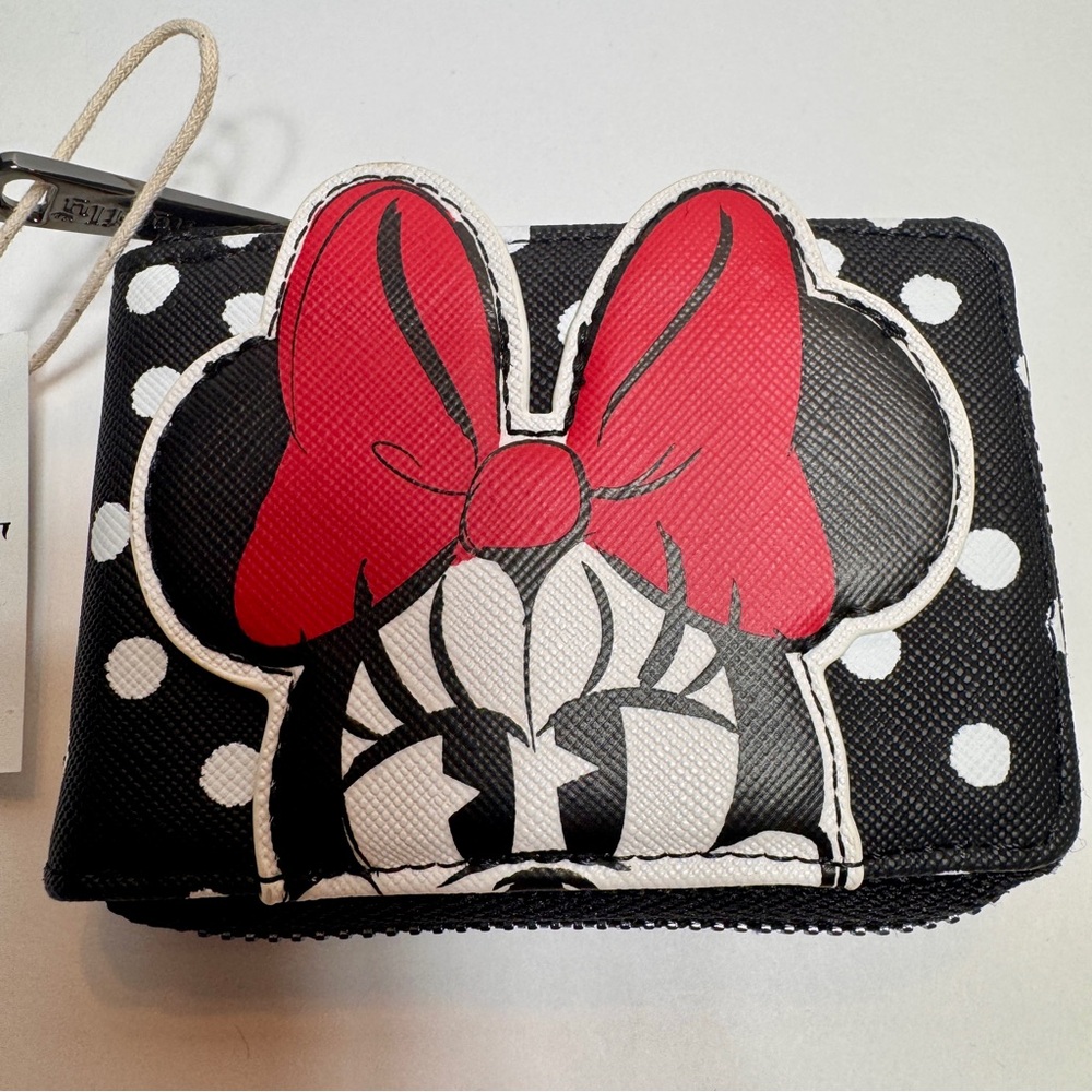NWT Disney Parks Loungefly Minnie Mouse Polka Dot Accordion Card Holder Wallet